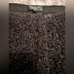 Chanel tweed pants black size 40